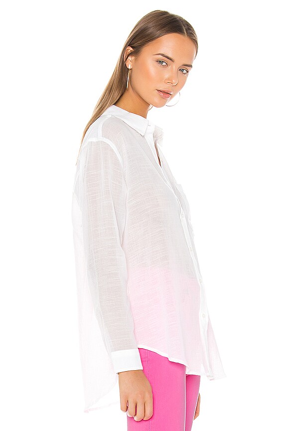 view 2 of 4 High Low Tie Shirt in Soft White