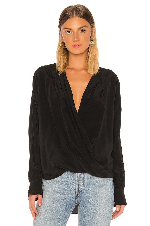 view 2 of 5 Cross Front Drape Top in Jet Black