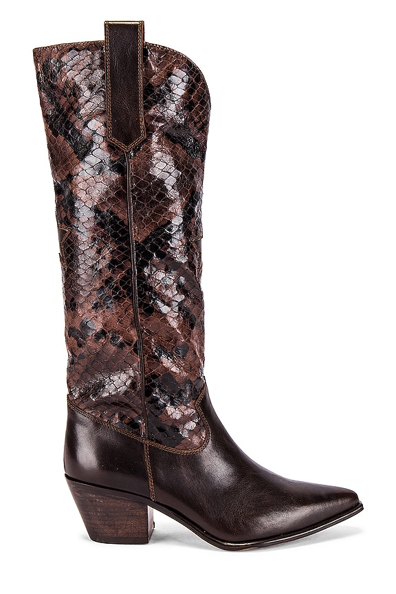 view 1 of 5 SEY Admirable Boot in Brown Leather & Python