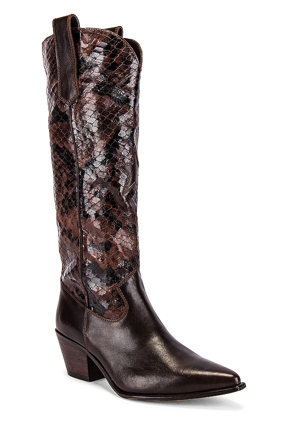 view 2 of 5 SEY Admirable Boot in Brown Leather & Python