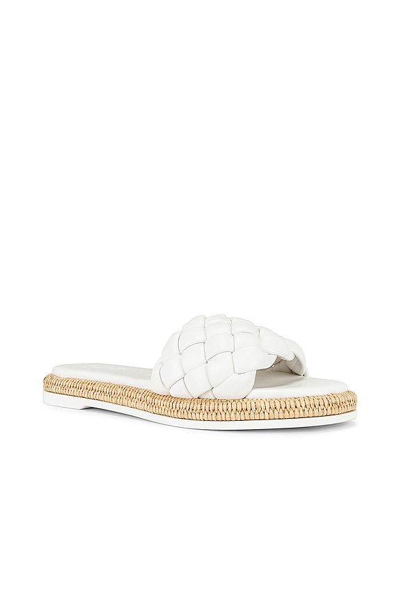 Seychelles Rafia Slides Seychelles Bellissima Slide in White & Raffia Faux Leather | REVOLVE