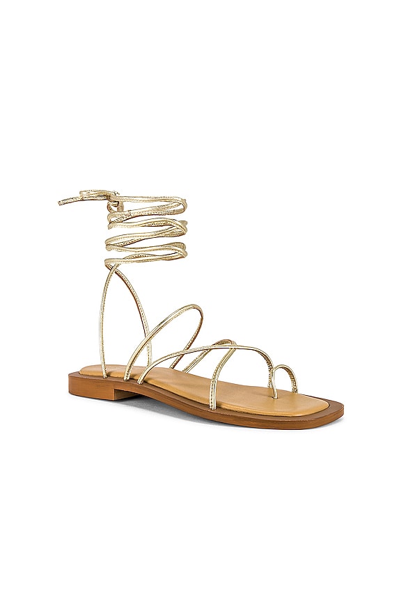 view 2 of 5 Lilac Sandal in Light Gold Metallic Leather