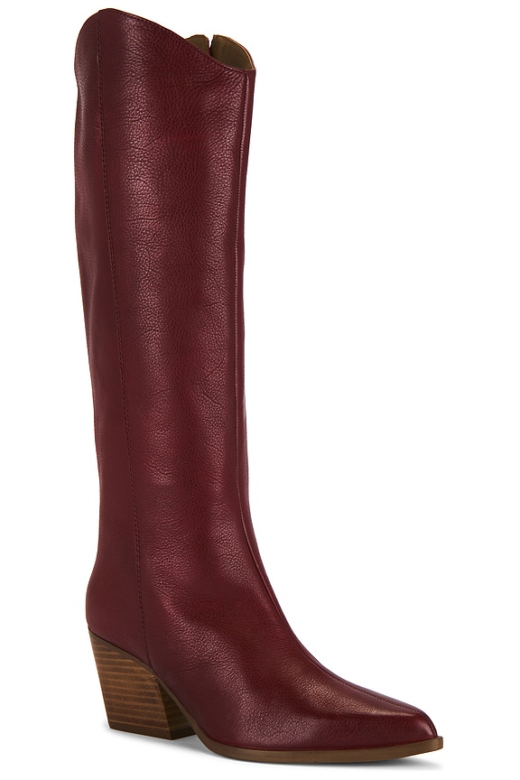 view 2 of 5 Begging You Boot in Cranberry Leather