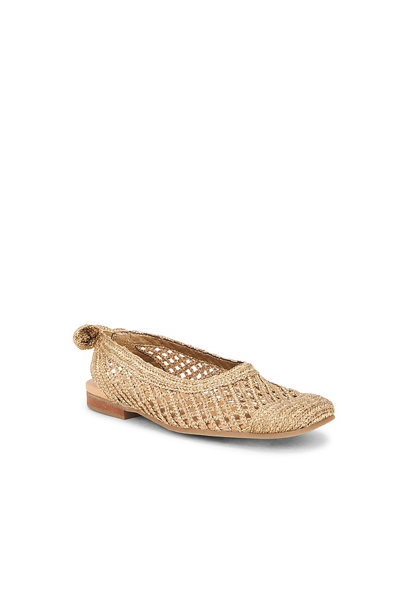 view 2 of 5 Birdie Flat in Gold Metallic Weave
