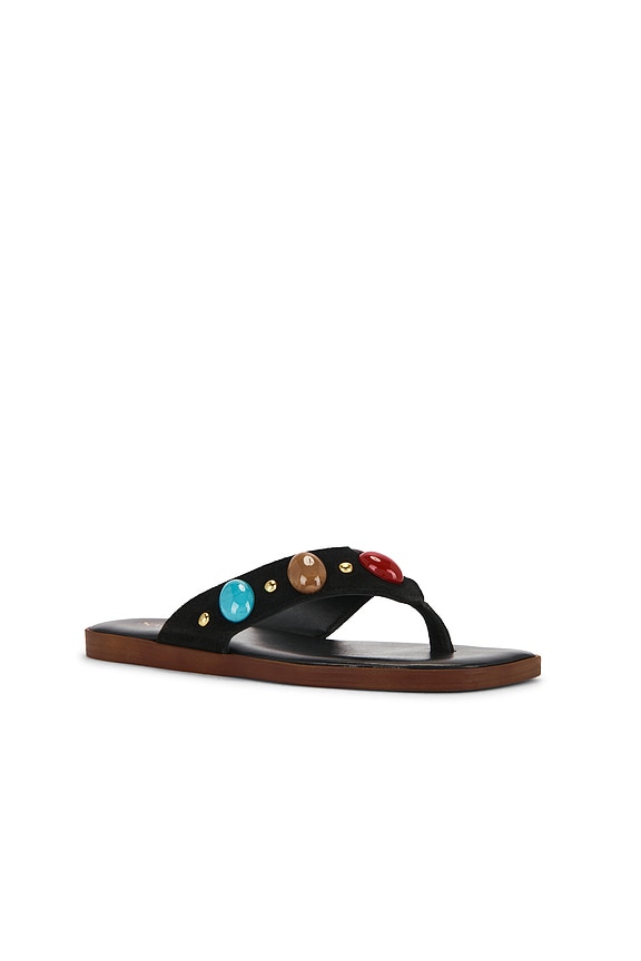 view 2 of 5 Top Of The World Sandal in Black Suede