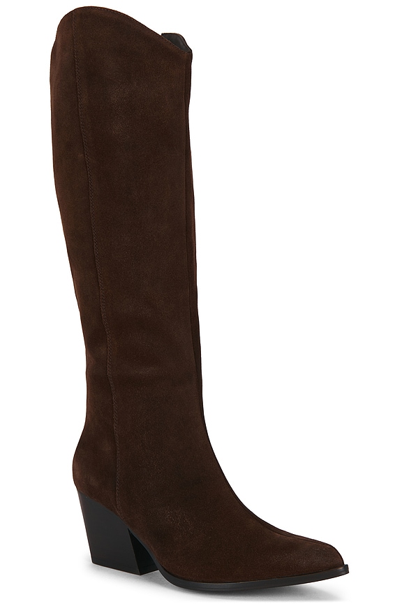 view 2 of 5 Begging You Boot in Dark Brown Suede