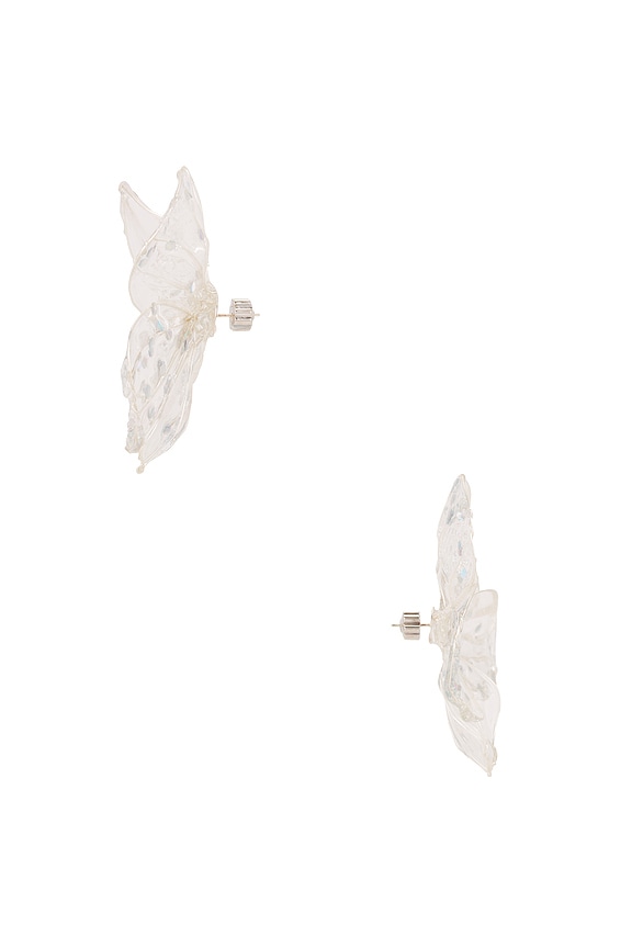 view 2 of 2 Resin Flower Earrings in Clear