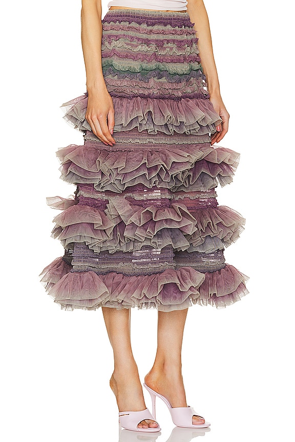 view 2 of 4 JUPE MIDI EN TULLE in Purple