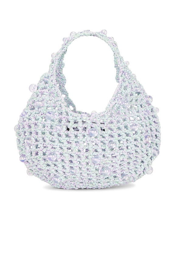 view 2 of 4 Crochet Beaded Handbag in Grey