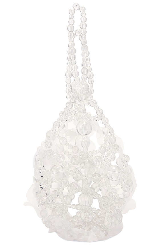 view 2 of 4 Beaded Round Bag in White
