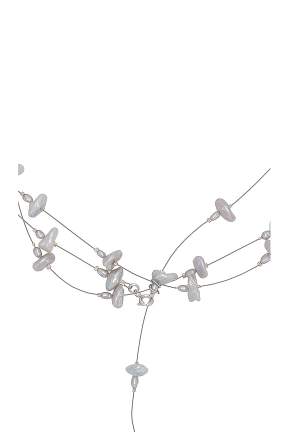 view 2 of 3 COLLAR CROSS ROPE in Freshwater Keshi Pearls