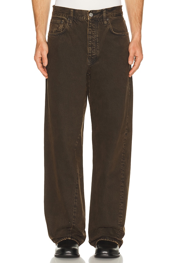 view 1 of 5 PANTALONES DE MEZCLILLA WIDE TWIST in Overdyed Black Khaki