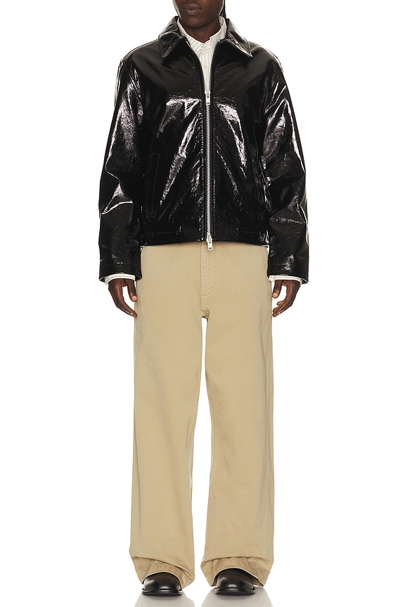 Sunflower Short Leather Jacket in Black | REVOLVE