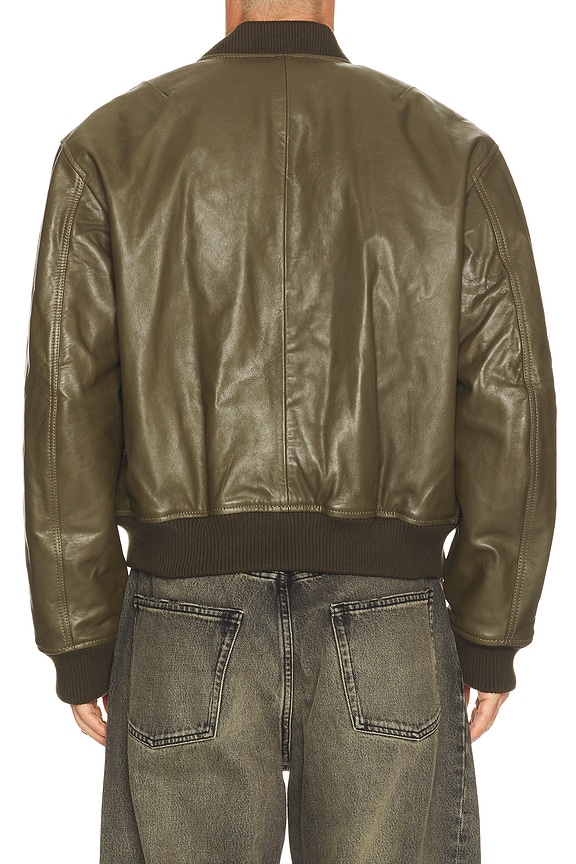 view 2 of 4 Leather Flight Jacket in Green
