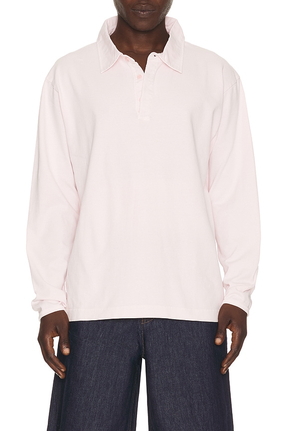view 1 of 4 Heavy Jersey Rugby Polo in Pink