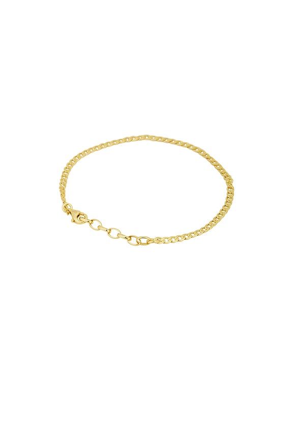 view 2 of 2 Flat Cuban Chain Bracelet in Gold