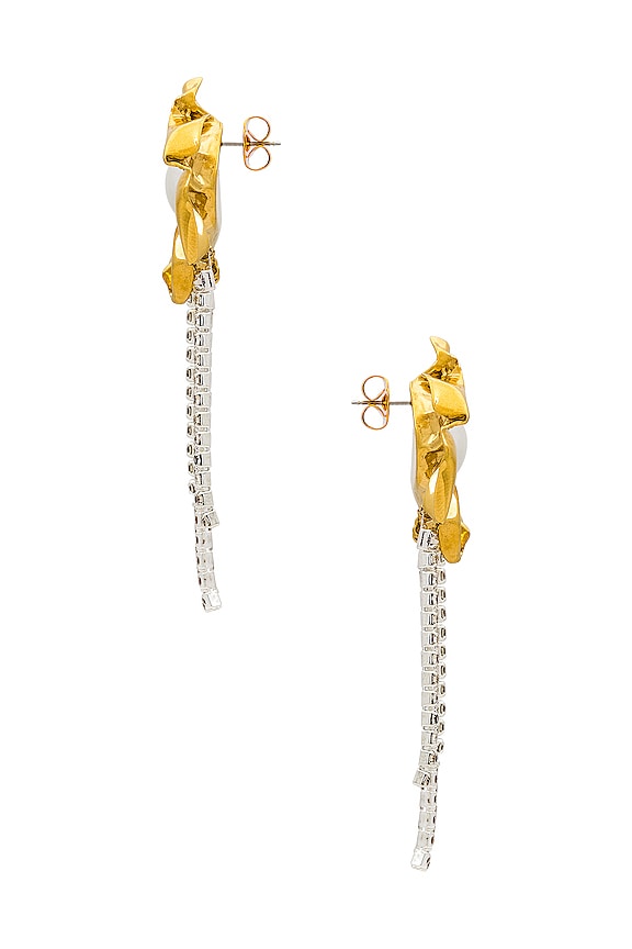 view 2 of 3 Titania Fringe Earrings in Gold & Pearl
