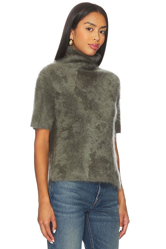 view 2 of 4 Brushed Short Sleeve Turtleneck Pullover in Olive