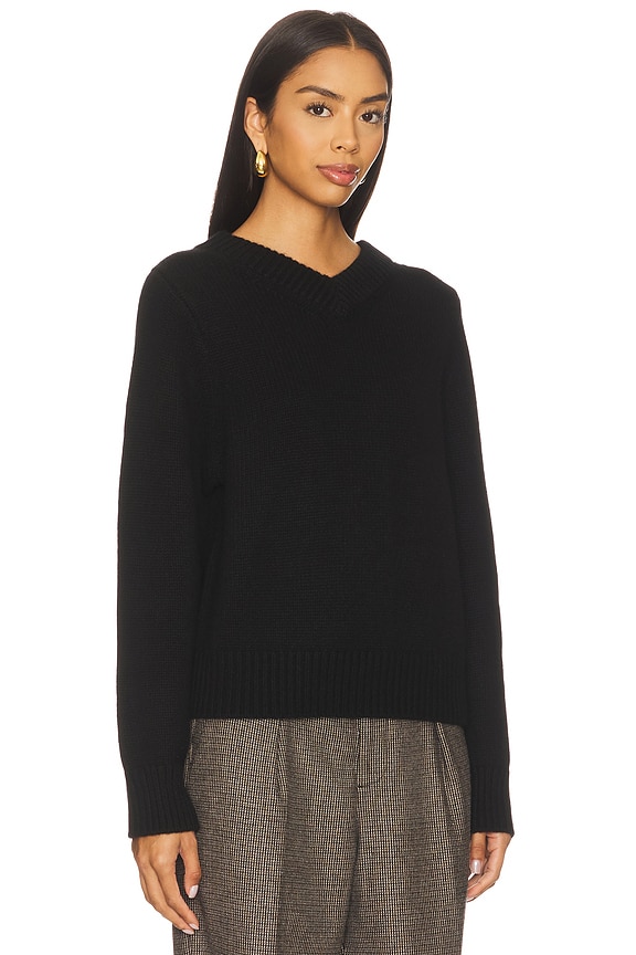 view 2 of 4 Chunky V-neck Sweater in Black