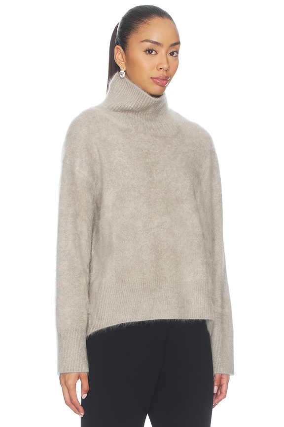 view 2 of 4 Brushed Boyfriend Turtleneck in Greige