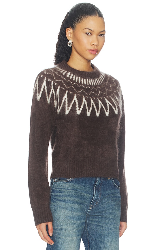 view 2 of 4 SUÉTER CUELLO REDONDO FAIR ISLE CEPILLADO in Mocha