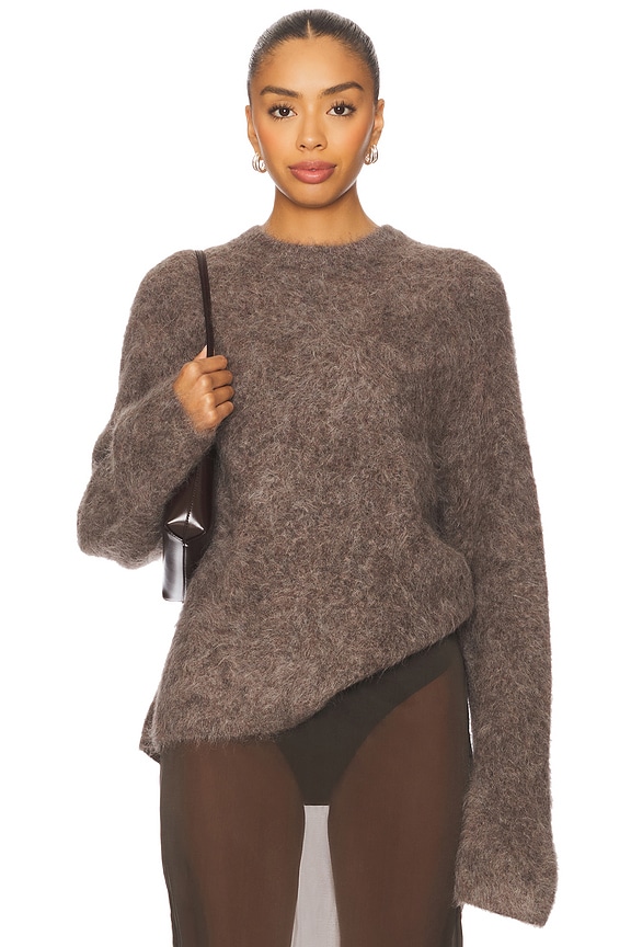 view 1 of 4 Alpaca Crewneck Pullover in Wood