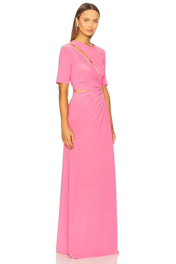 view 2 of 4 Gathered Slit Maxi Dress in Pink