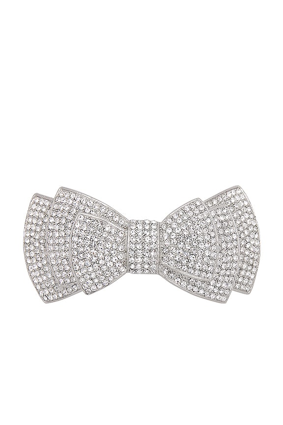 view 1 of 2 Pave Bow Barrette in Silver