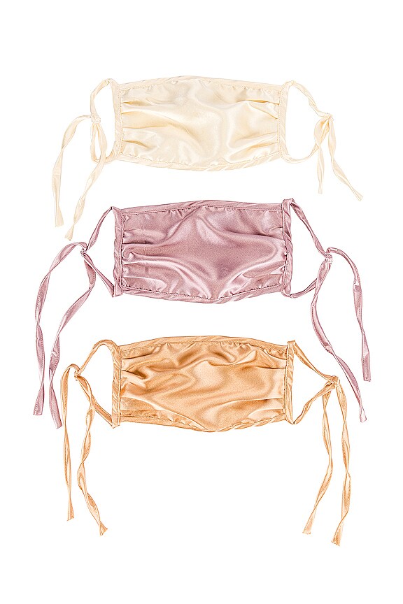 view 2 of 3 Set of 3 Face Masks in Beige, Cream & Lilac