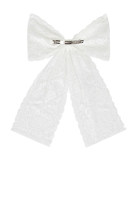 view 2 of 2 Dentelle Bow in White
