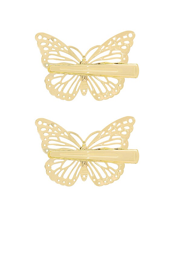 view 2 of 3 Flirt And Flutter Hair Clip in Gold