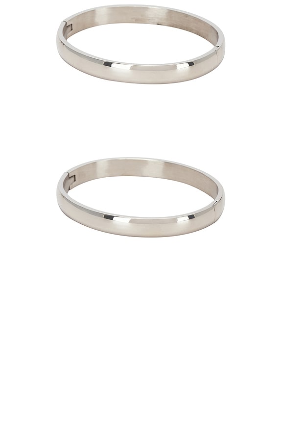 view 2 of 4 Jones Bangle Set Of 2 in Silver