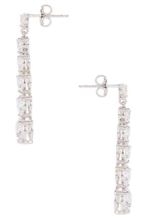 view 2 of 2 Graduated Tennis Earring in Silver