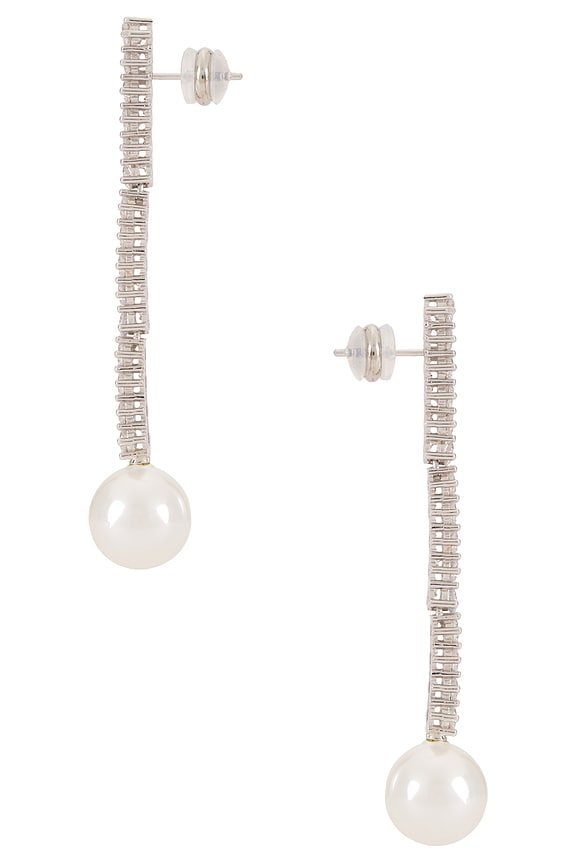 view 2 of 2 Pearl Tennis Earring in Ivory