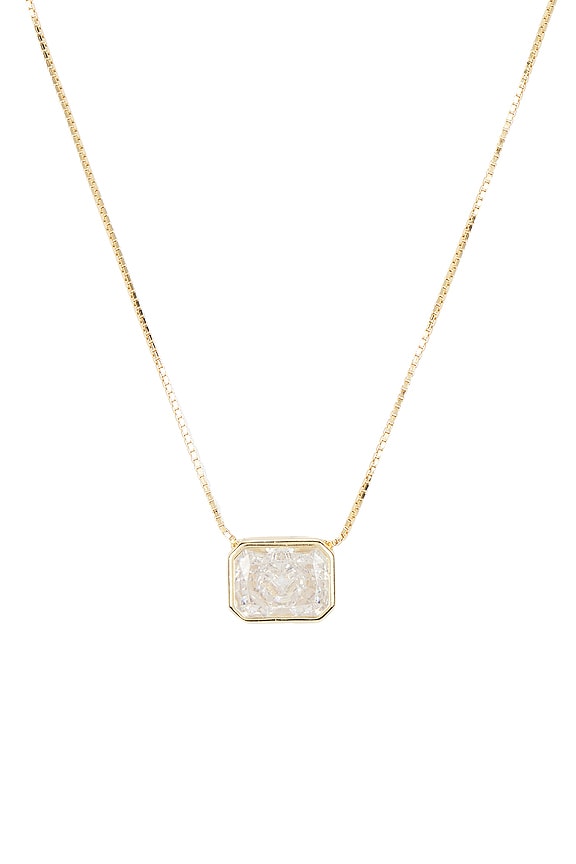 view 2 of 2 Emerald Cut Bezel Necklace in Gold