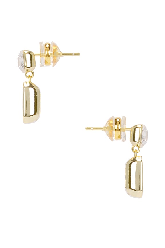 view 2 of 2 Emerald Baguette Drop Earring in Gold