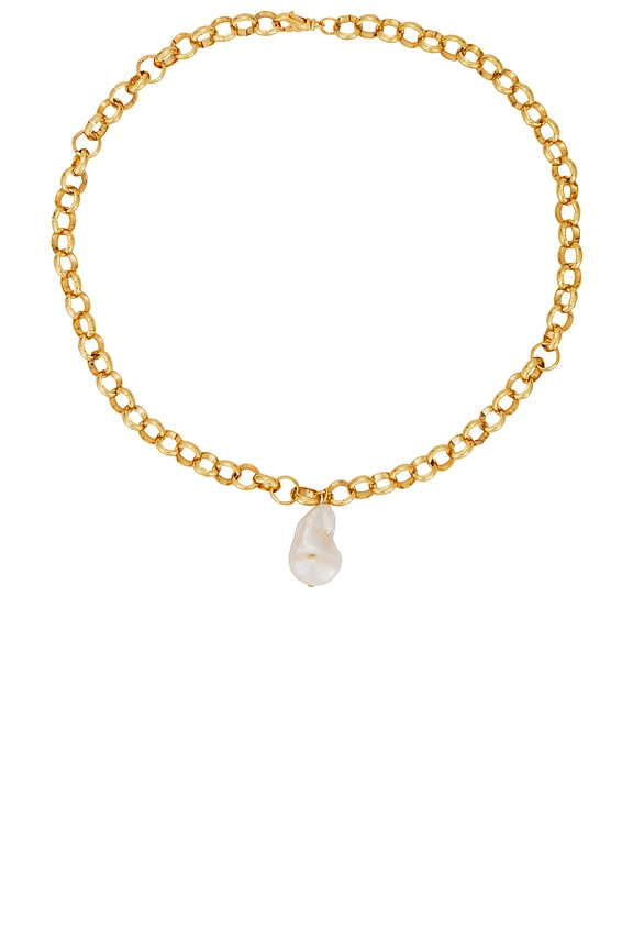 view 1 of 2 COLLIER AVEC PERLES 3 ROW in Gold & Pearl