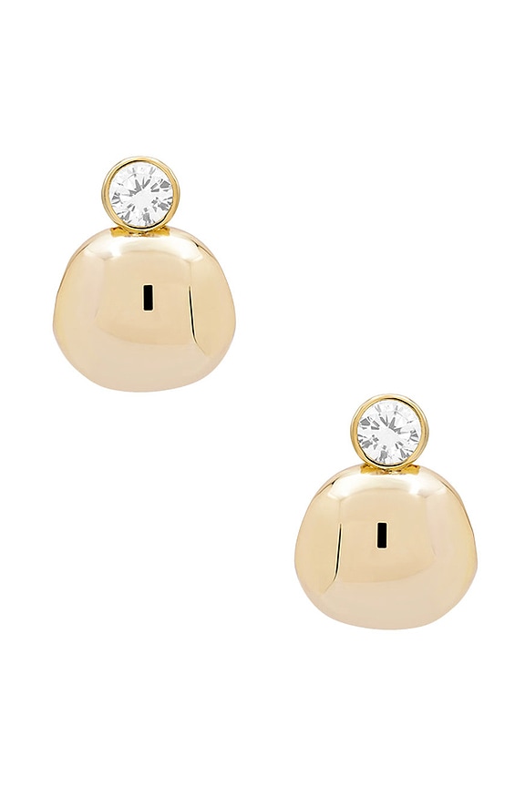 view 2 of 2 Bezel Gold Earring in Gold in Silver