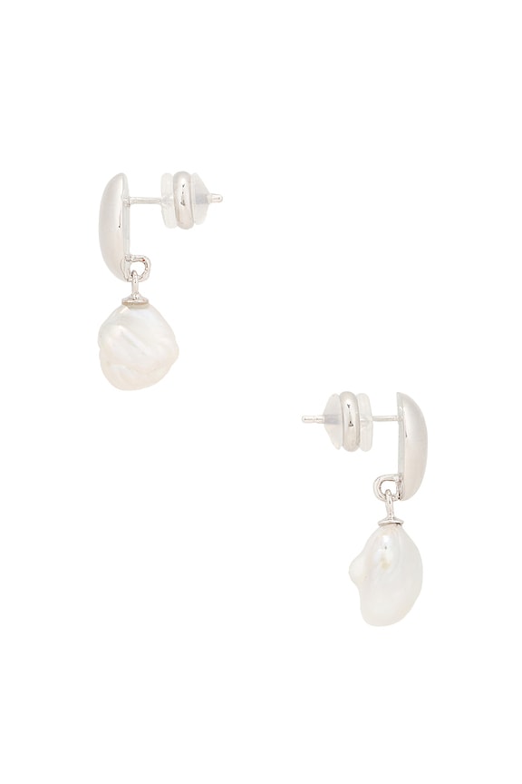view 2 of 2 Pearl Drop Earring in Silver & Pearl
