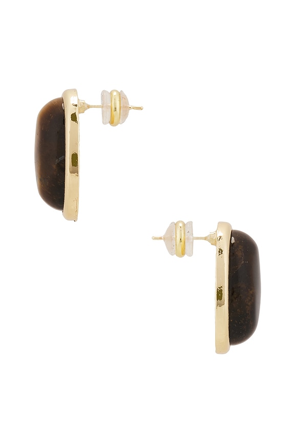 view 2 of 2 PENDIENTES DE TACHUELA CECILLIA in Gold & Brown