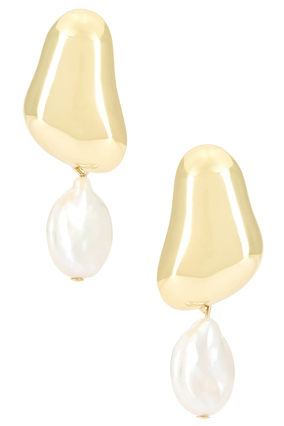 view 1 of 2 Carter Pearl Drop Earring in Gold & Pearl