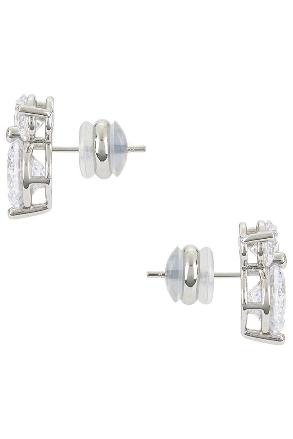 view 2 of 2 PENDIENTES DE TACHUELA SOLITAIRE in Silver