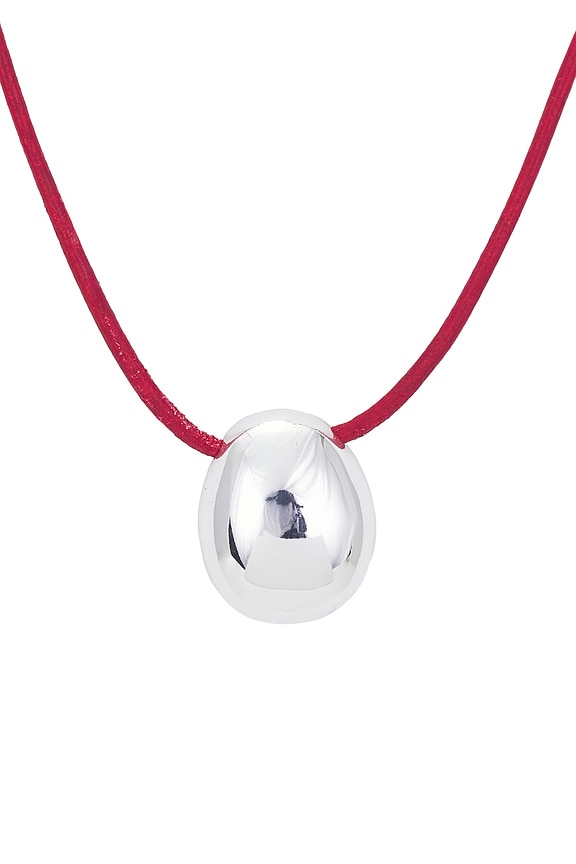 view 2 of 2 Connor Cord Necklace in Red & Silver