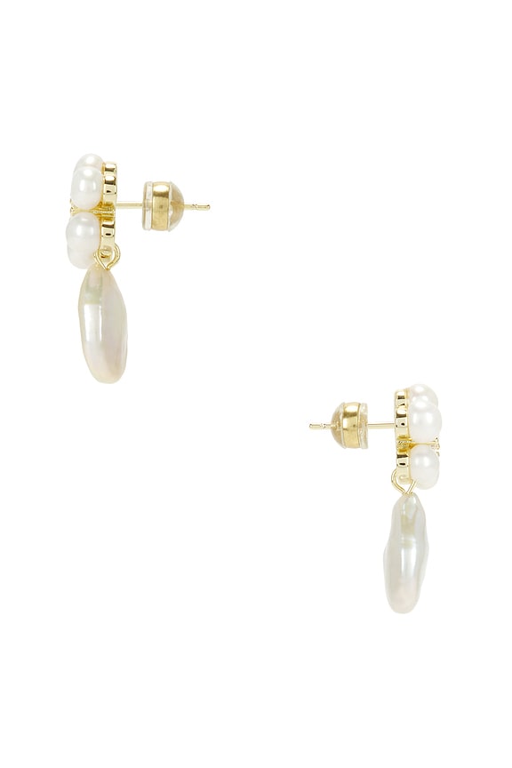 view 2 of 2 Daisy Pearl Drop Earring in Pearl
