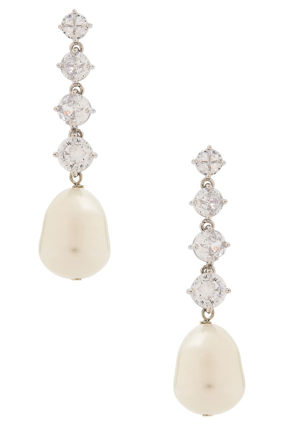 view 1 of 2 Vittoria Pearl Earring in Silver & Pearl