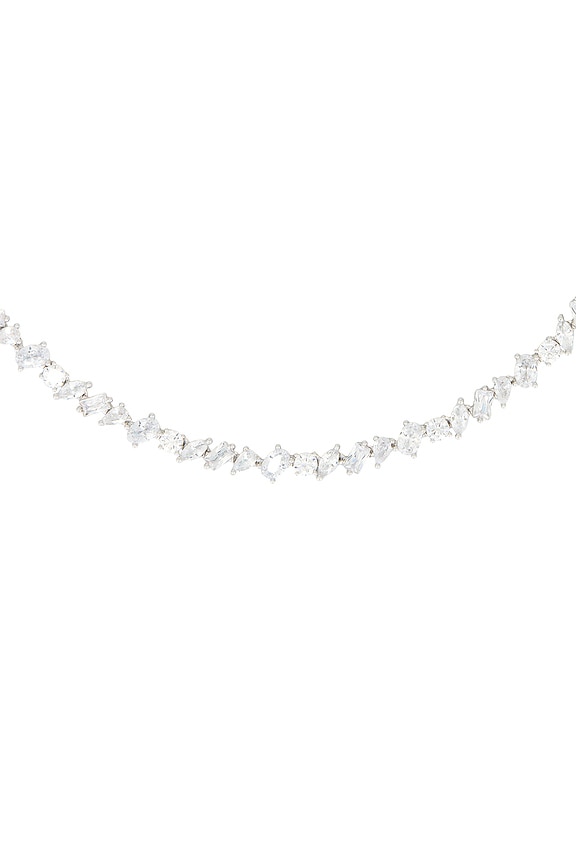 view 2 of 2 Pear Diamond Tennis Necklace in Silver