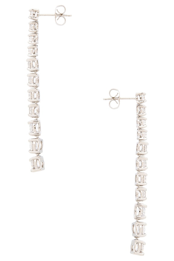 view 2 of 2 Graduated Tennis Drop Earring in Silver