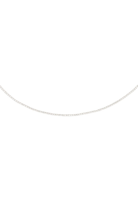 view 2 of 2 Micro Teeny Tiny Tennis Necklace in Silver