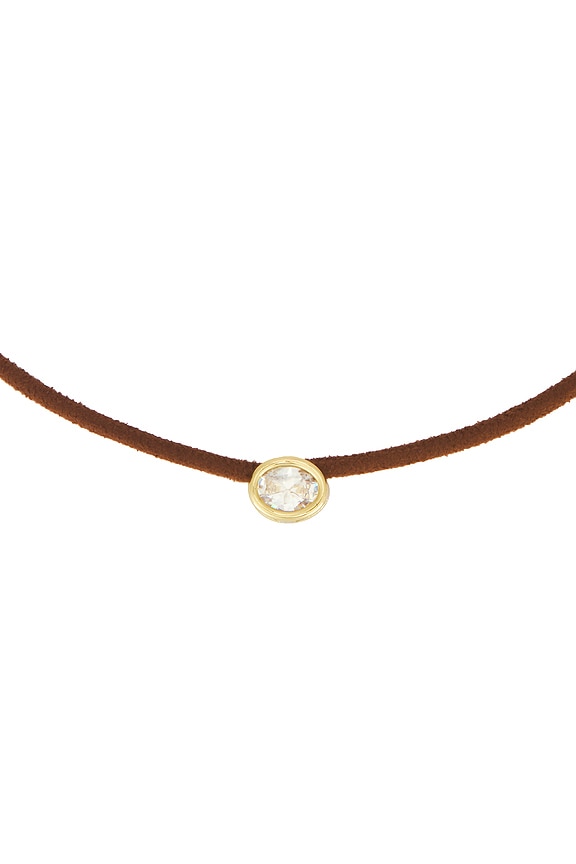 view 2 of 3 Lasso Solitaire Necklace in Brown & Gold