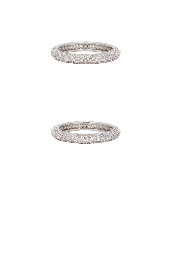 view 2 of 3 Micro Pave Ring Set in Silver